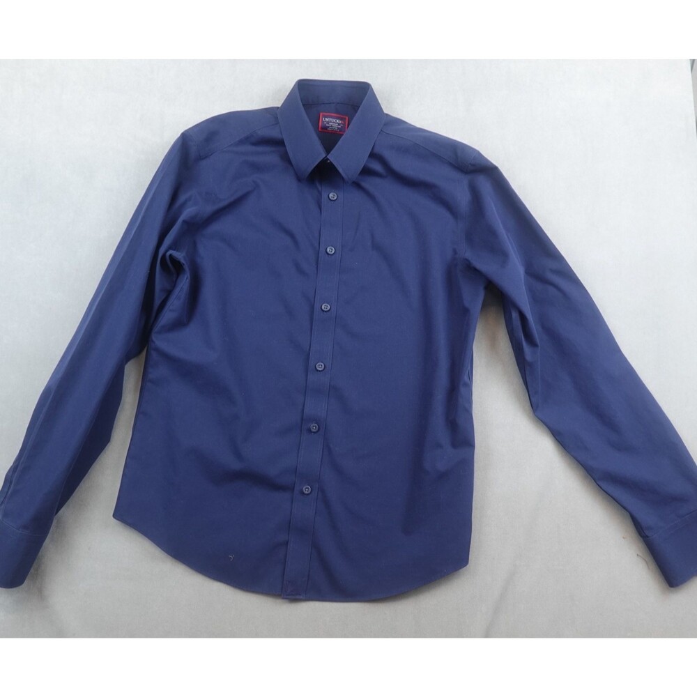 UNTUCKit Shirt Long Sleeve Button Up Slim Fit Wrinkle Free Mens Medium Blue